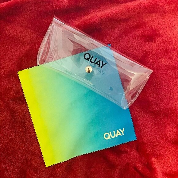 Quay Clear Case & Ombré Cloth Yellow Green - Picture 1 of 5